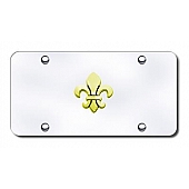 Automotive Gold License Plate - Fleur-De-Lis Stainless Steel - FDLGC