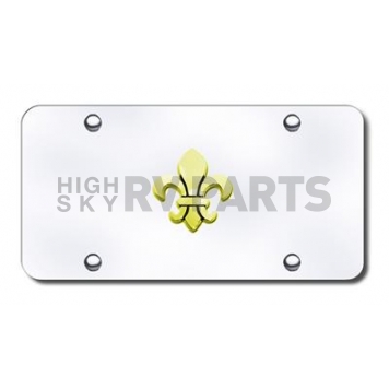 Automotive Gold License Plate - Fleur-De-Lis Stainless Steel - FDLGC