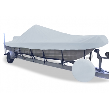 Carver Boat Cover V-Hull Bass Boat Gray Polyester - 71222P10