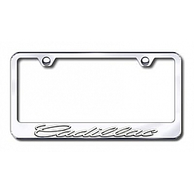 Automotive Gold License Plate Frame - Silver Stainless Steel - LFCADCC