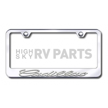 Automotive Gold License Plate Frame - Silver Stainless Steel - LFCADCC
