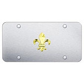 Automotive Gold License Plate - Fleur-De-Lis Stainless Steel - FDLGS