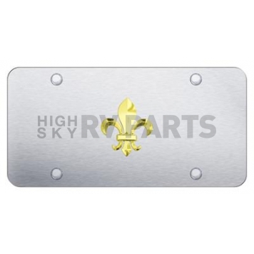Automotive Gold License Plate - Fleur-De-Lis Stainless Steel - FDLGS