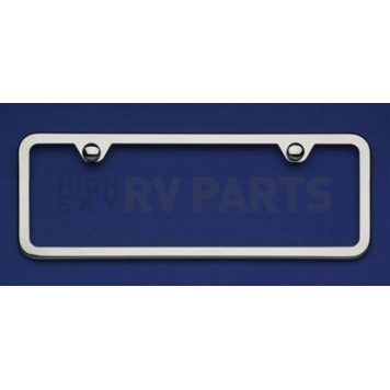Automotive Gold License Plate Frame - Silver Stainless Steel - LF451CM
