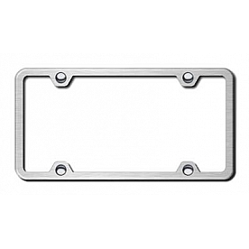 Automotive Gold License Plate Frame - Silver Stainless Steel - LF451S