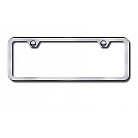 Automotive Gold License Plate Frame - Silver Stainless Steel - LF451SM