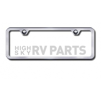 Automotive Gold License Plate Frame - Silver Stainless Steel - LF451SM