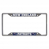 Fan Mat License Plate Frame - NFL New England Patriots Logo Metal - 17211
