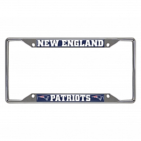 Fan Mat License Plate Frame - NFL New England Patriots Logo Metal - 17211