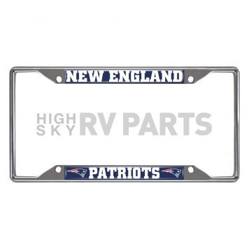 Fan Mat License Plate Frame - NFL New England Patriots Logo Metal - 17211
