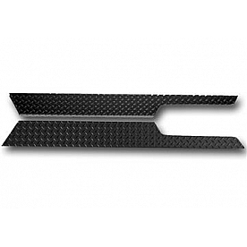 Warrior Products Rocker Panel Guard - Flat Aluminum Black Powder Coated Set Of 2 - 909UPC