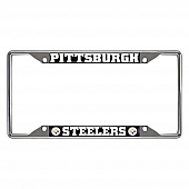 Fan Mat License Plate Frame - NFL Pittsburgh Steelers Logo Metal - 17212