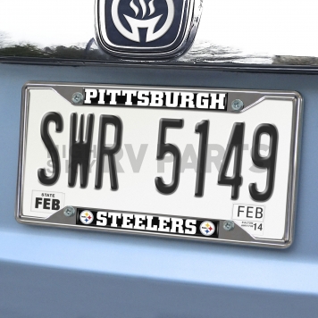 Fan Mat License Plate Frame - NFL Pittsburgh Steelers Logo Metal - 17212-1