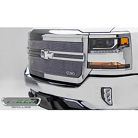 T-Rex Truck Products Grille Insert - Mesh Rectangular Polished Stainless Steel - 54133
