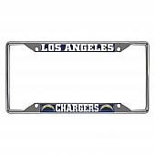 Fan Mat License Plate Frame - NFL Los Angeles Chargers Logo Metal - 21581