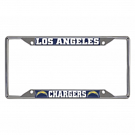Fan Mat License Plate Frame - NFL Los Angeles Chargers Logo Metal - 21581