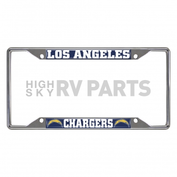 Fan Mat License Plate Frame - NFL Los Angeles Chargers Logo Metal - 21581