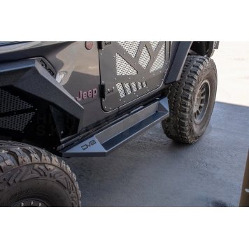 DV8 Offroad Rocker Panel Guard - Black Flat Powder Coated Steel Set Of 2 - SRJL24-2