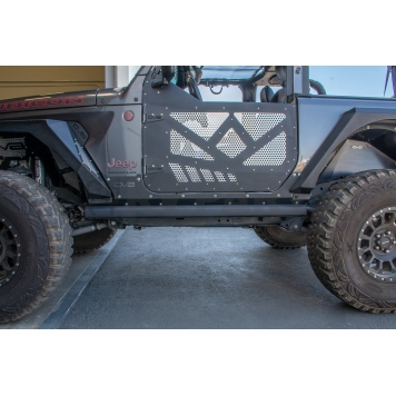 DV8 Offroad Rocker Panel Guard - Black Powder Coated Steel - SRJL25-1