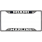 Fan Mat License Plate Frame - MLB Miami Marlins Logo Metal - 26627
