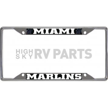 Fan Mat License Plate Frame - MLB Miami Marlins Logo Metal - 26627