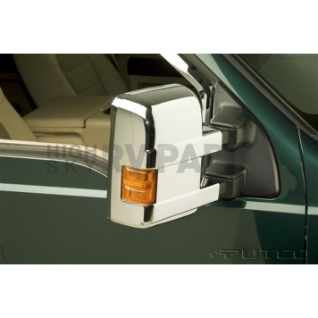 Putco Exterior Mirror Cover Driver And Passenger Side Silver ABS Plastic Set Of 2 - 400123