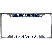 Fan Mat License Plate Frame - MLB Milwaukee Brewers Logo Metal - 26634