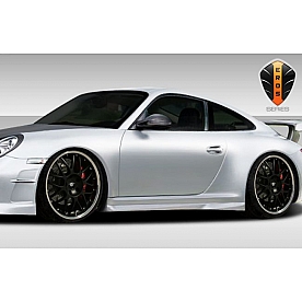 Extreme Dimensions Side Skirt - Primered Fiberglass Reinforced Plastic Black Set of 2 - 107717