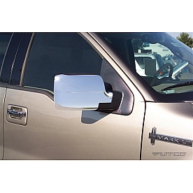Putco Exterior Mirror Cover Driver And Passenger Side Silver ABS Plastic Set Of 2 - 401113