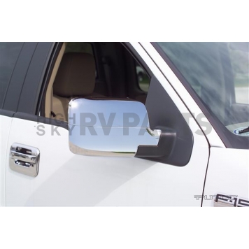 Putco Exterior Mirror Cover Driver And Passenger Side Silver ABS Plastic Set Of 2 - 401113-1