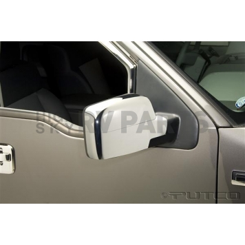 Putco Exterior Mirror Cover Driver And Passenger Side Silver ABS Plastic Set Of 2 - 401113-2