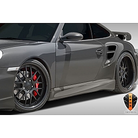 Extreme Dimensions Side Skirt - Primered Fiberglass Reinforced Plastic Black Set of 2 - 107837
