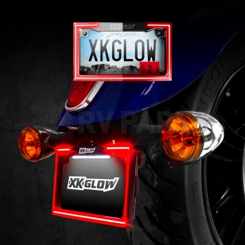 XK Glow License Plate Frame - Black Semi-Gloss Motorcycle LED - 034018B-1