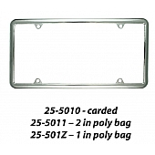 Superior Automotive License Plate Frame - Silver Chrome Plated - 255010