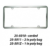 Superior Automotive License Plate Frame - Silver Chrome Plated - 25501Z