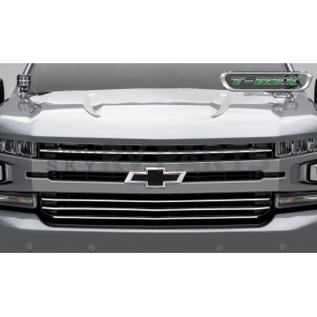 T-Rex Truck Products Grille Insert - Precision Laser Cut Rectangular Powder Coated Silver Billet Aluminum - 6211236-1