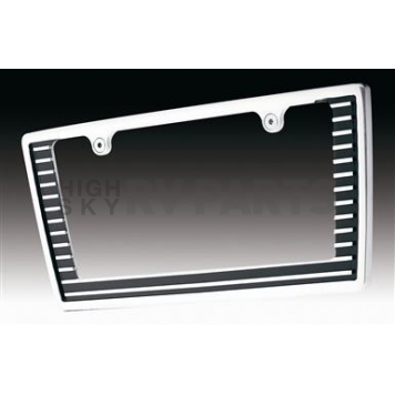 All Sales License Plate Frame - Tapered Edge Grille Style Aluminum Silver - 84004P