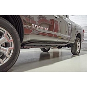 N-Fab Rocker Panel Guard - Black Round Tube Textured Powder Coated Steel Single - N164RKRCCS