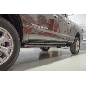 N-Fab Rocker Panel Guard - Black Round Tube Textured Powder Coated Steel Single - N164RKRCCS