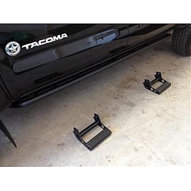 N-Fab Rocker Panel Guard - Black Round Tube Textured Powder Coated Steel Single - T054RKRCCS