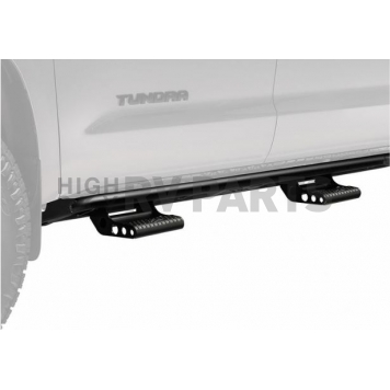 N-Fab Rocker Panel Guard - Black Round Tube Textured Powder Coated Steel Single - 194RKRCCS4