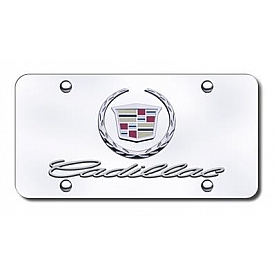 Automotive Gold License Plate - Cadillac/New Logo Stainless Steel - DCAD2CC