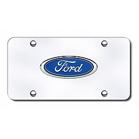 Automotive Gold License Plate - Ford Logo Stainless Steel - FORCC