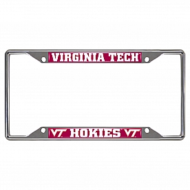 Fan Mat License Plate Frame - Virginia Tech Logo Metal - 14940