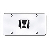 Automotive Gold License Plate - Honda Logo With Black Fill Stainless Steel - HONCC