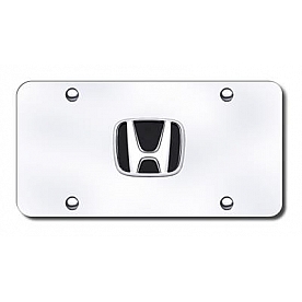 Automotive Gold License Plate - Honda Logo With Black Fill Stainless Steel - HONCC