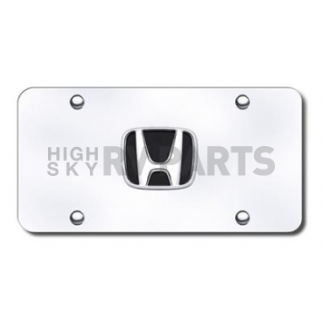 Automotive Gold License Plate - Honda Logo With Black Fill Stainless Steel - HONCC