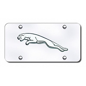 Automotive Gold License Plate - Jaguar Logo Stainless Steel - JAGCC