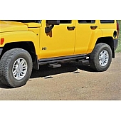 N-Fab Rocker Panel Guard - Black Round Tube Textured Powder Coated Steel Single - H044RKRS4