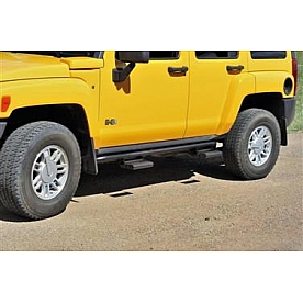 N-Fab Rocker Panel Guard - Black Round Tube Textured Powder Coated Steel Single - H044RKRS4